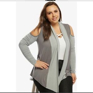Torrid Star Wars Rey Grey Cold Shoulder Cardigan